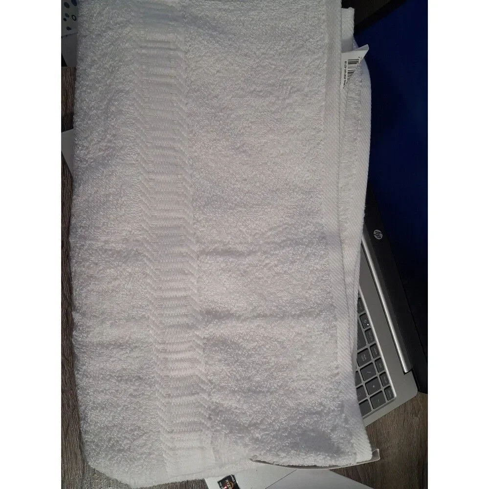 Mainstays Basic Bath Towel White 100% Cotton 27x52 Absorbent OEKO-TEX